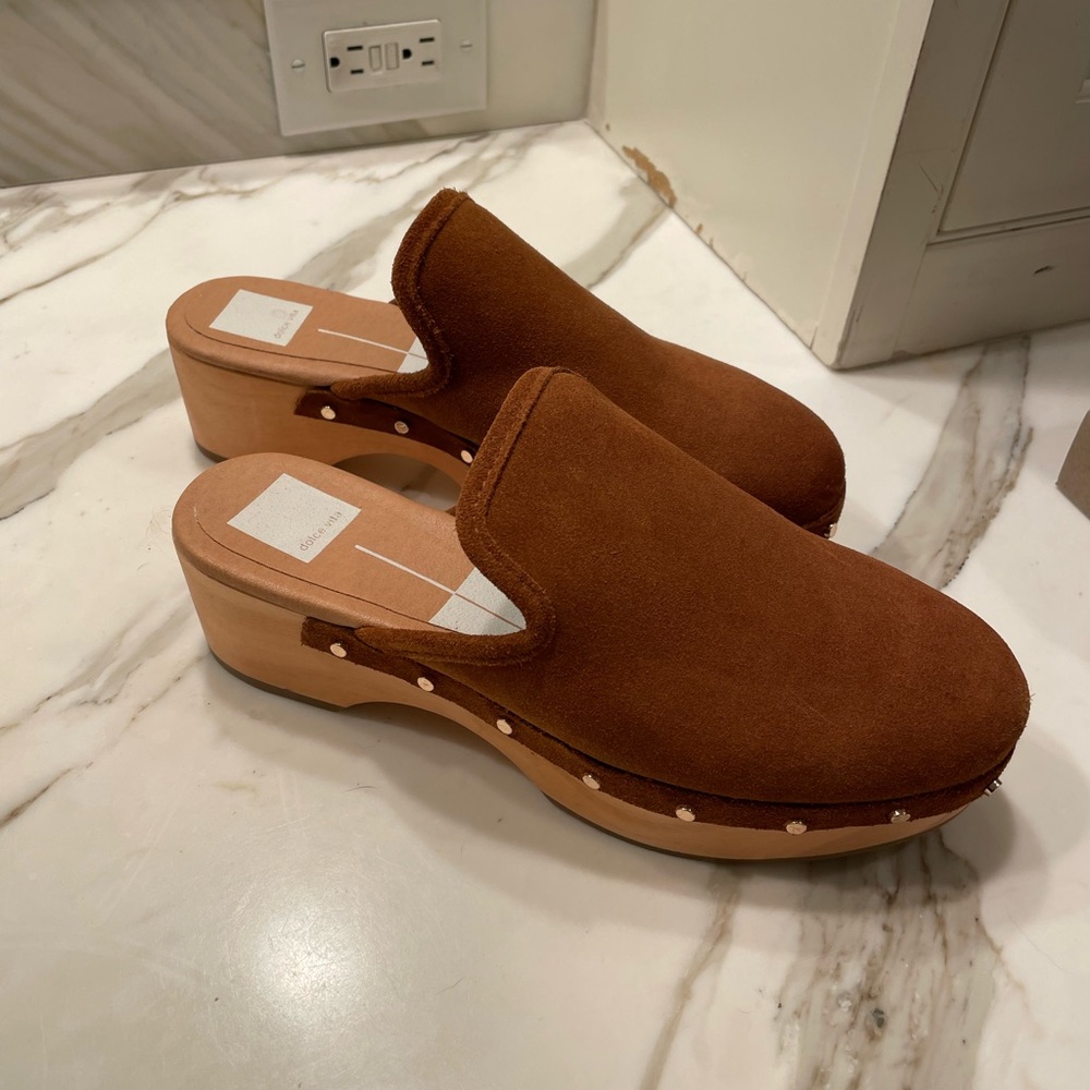 Dolce vita closen clog cognac suede
